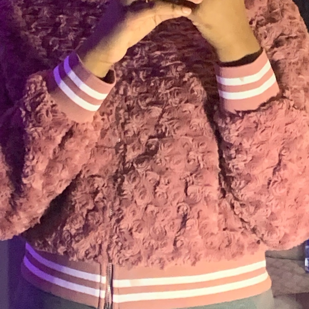 Pink furry jacket